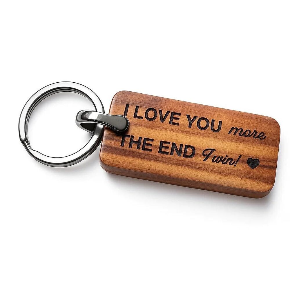8101 Solid Wood Keychain – 8mm Thick Handcrafted Design with Titanium